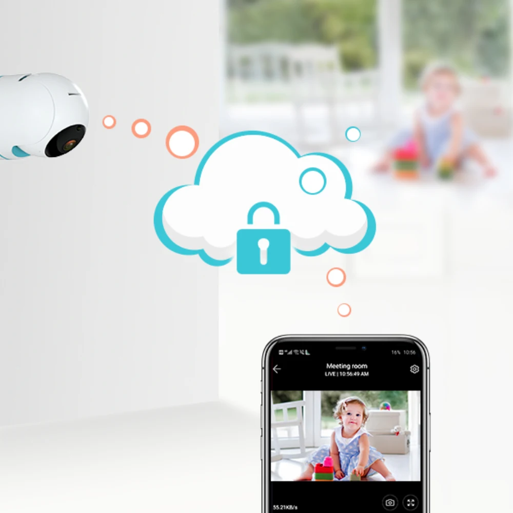 IP камера видеонаблюдения HeimVision HMB02AQ 2K Wi Fi 2 канала датчик движения ночное