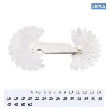 

55/60 Degree Metric/Inch/American Thread Plug Gauge Gear Tooth Screw Pitch Gauges Measuring Carbon Steel Center Measurement