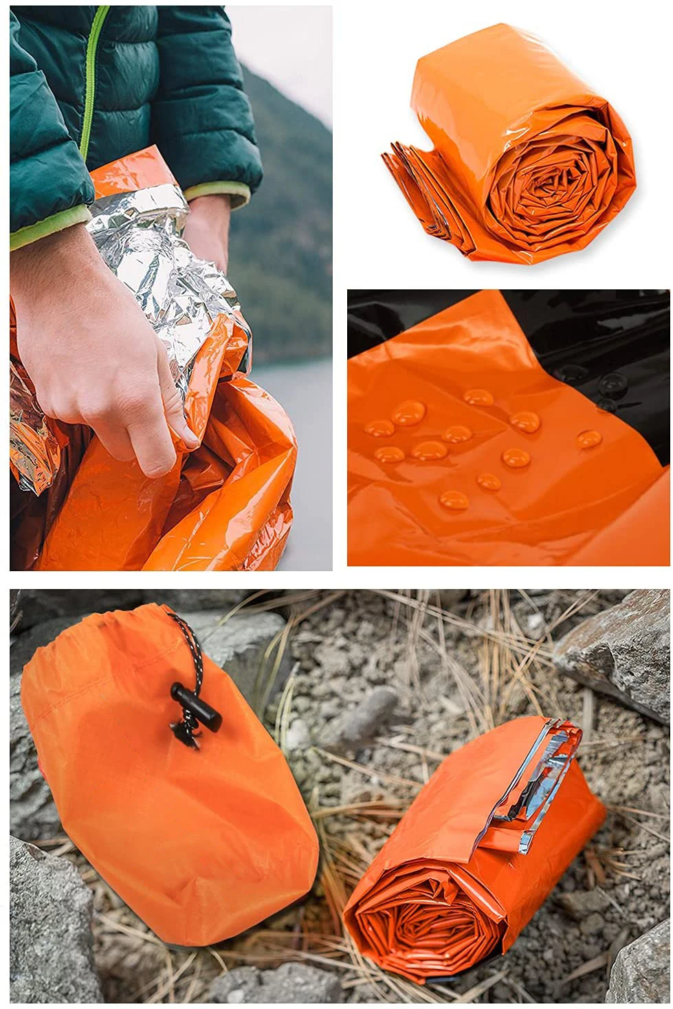Emergency Sleeping Bag  - Use as Emergency Bivy Sack, Survival Sleeping Bag, Mylar Emergency Blanket