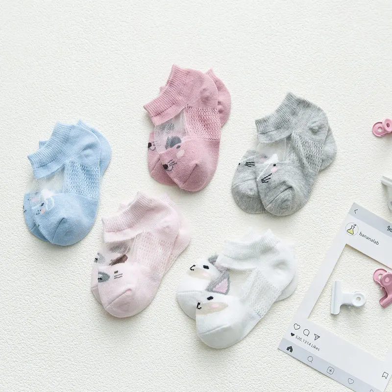 Baby Breathable Children Thin Pure Cotton Mesh Socks Spring And Summer Fresh Silk Stockings Summer Infant No-show Socks 1-3 Year