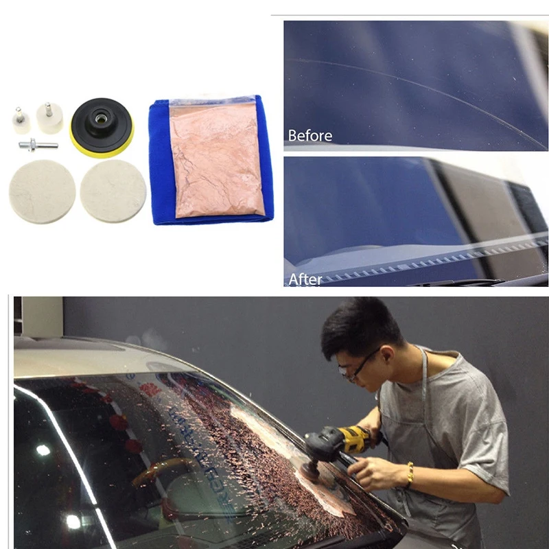 Набор полировки для ремонта лобового стекла автомобиля, 8 шт