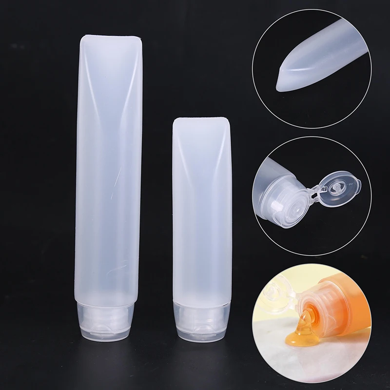 30/50ml New Empty Lip Gloss Tube Balm Sunscreen Cream Clear Cosmetic Container Squeeze Dispensing Bottle  Lotion Sample Bottle