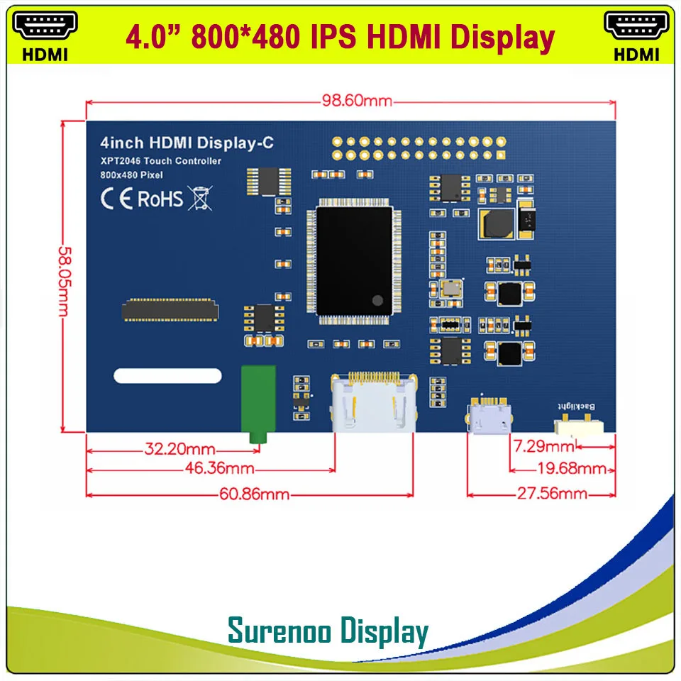 4 0 &quotдюймовый HDMI ЖК дисплей монитор Экран модуль Дисплей с GPIO резистивный