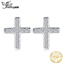 Jewelrypalace 0.1ct кубического циркония Крест Серьги для Для женщин натуральная 925 пробы Серебряные ювелирные изделия Модные Серьги-гвоздики