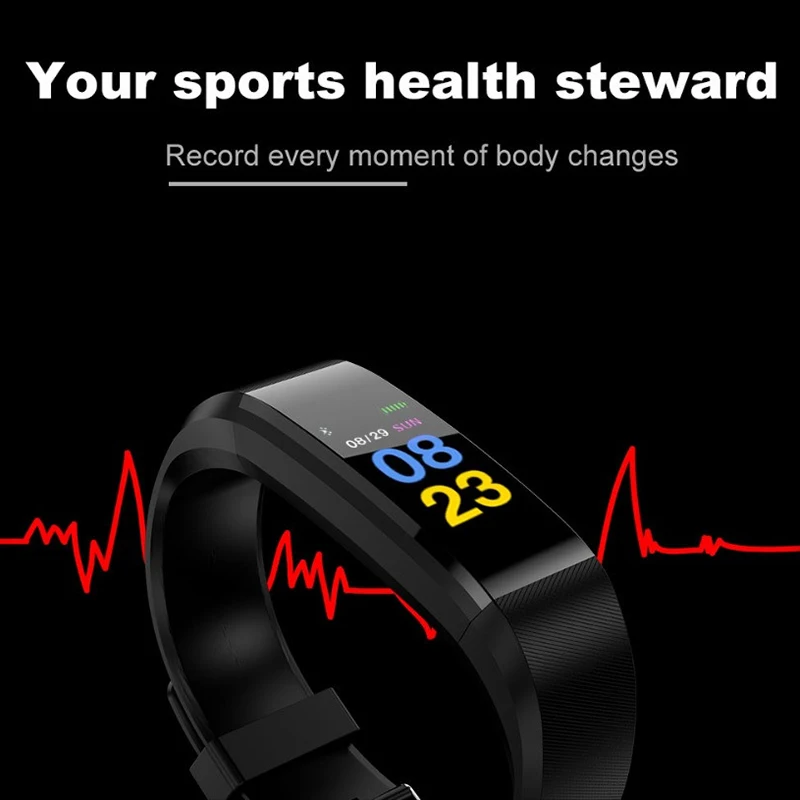 115 Plus Smart Band Bracelet Watch Sport Health Waterproof Fitness Smart Watch Activity Tracker Wrist Band Bracelet