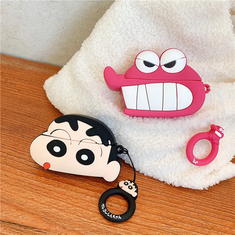 Силиконовый чехол Crayon Shin chan для AirPods pro, милый чехол для наушников с Bluetooth для Apple Airpod 3, роскошный защитный чехол с рисунком