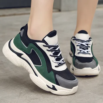 

New Running Shoes For Women Breathable Mesh Sport Shoes Woman Chunky Heavy Triple Sole Trendy Dad Sneakers Women Jogging Shoes