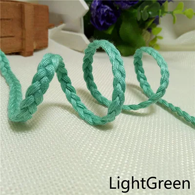 LightGreen Meetee 10 м 8 мм ручное ткачество цвет веревка полиэстер 3 нити плетеные шнуры шляпа своими руками декоративная Веревка Головные уборы Аксессуары AP300 - Цвет: LightGreen