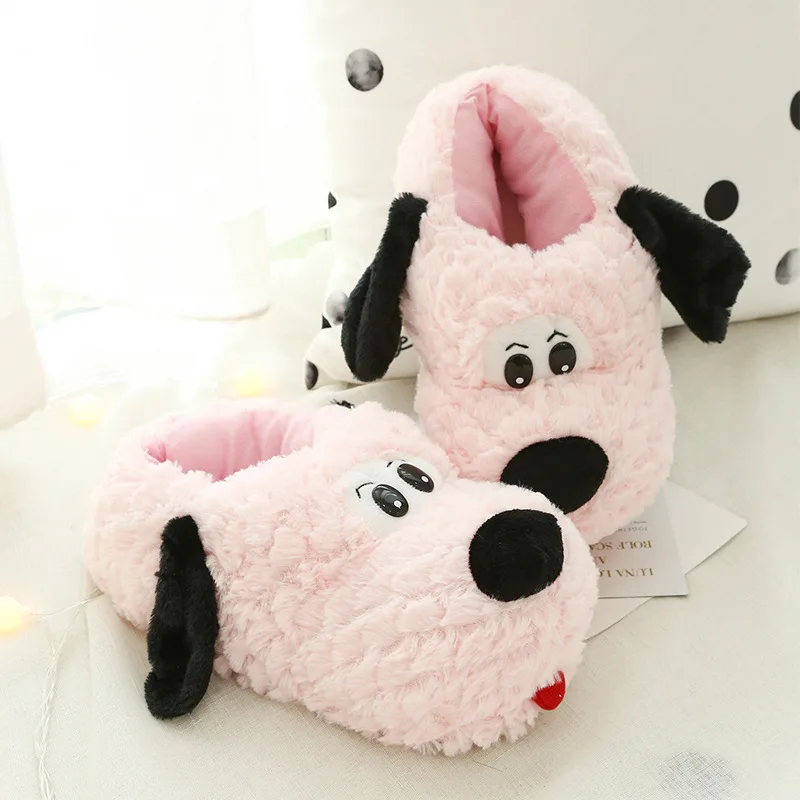 Pink Dog Unisex Cute Funny Shoes Men Women Custom Slippers Special Fur Slippers Winter Slippers Home Slippers Children Indoor