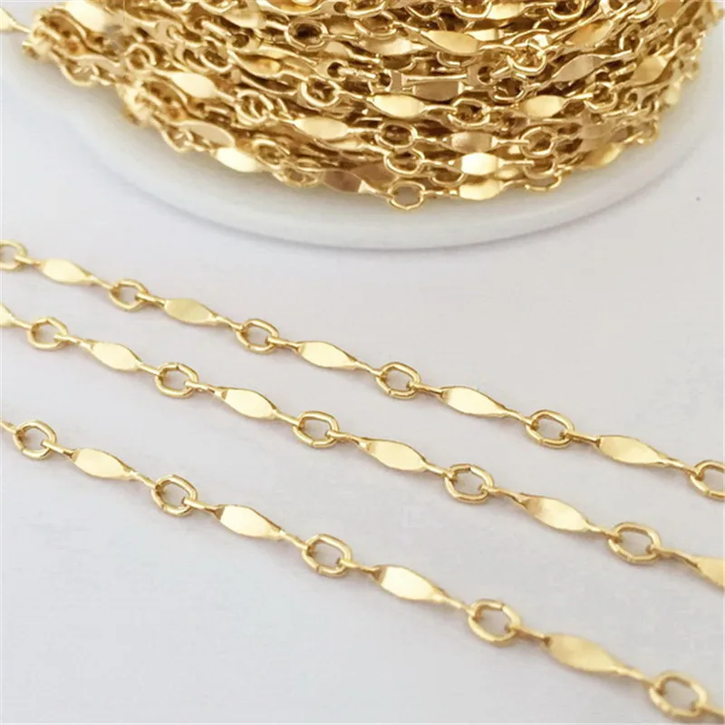 Real 14K Gold Filled Dapped Bar Chain 1.3MM Chain Necklace Gold jewelry Minimalist Gold Filled Chain DIY Jewelry