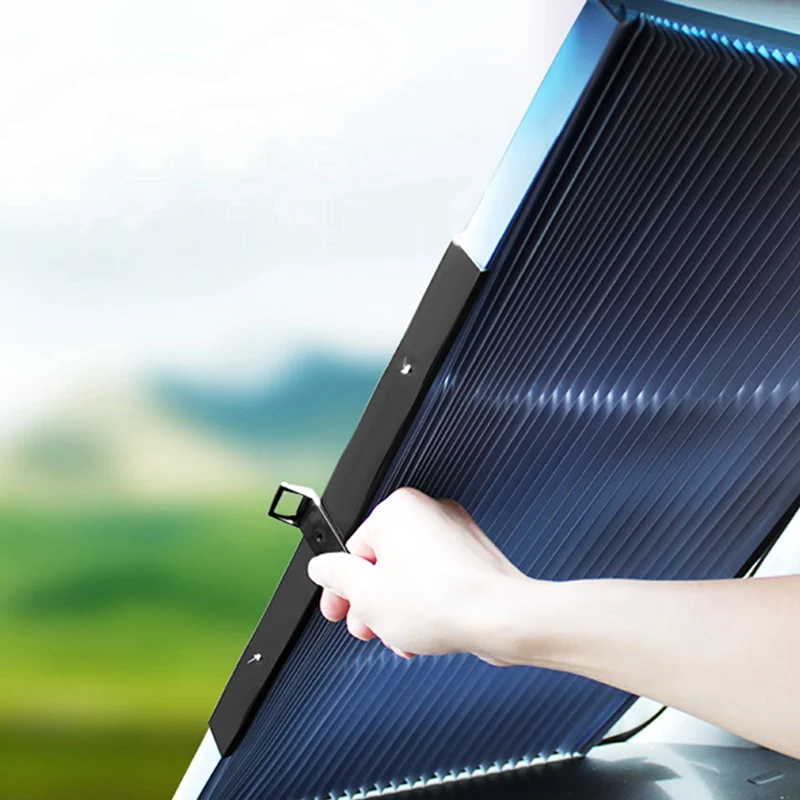 

Upgarde Retractable Car Front Windshield Sunshade Rear Window Sun Visor UV Protection Curtain For SUV Truck 46CM