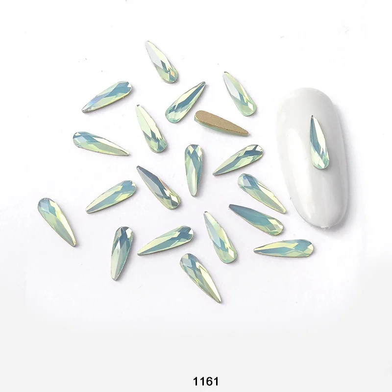 1161 FlorVida 10 шт. капли воды стеклянные стразы 1 см плоское дно блестящие стразы для дизайна ногтей для ногтей 3d-украшения для ногтей - Цвет: 1161