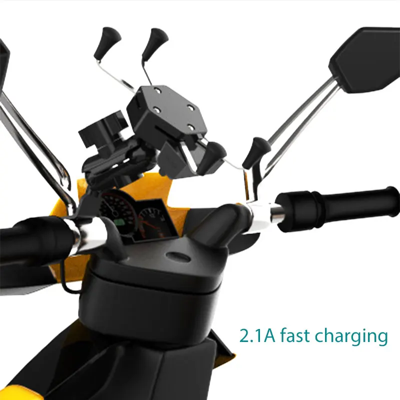 Универсальный держатель для мобильного телефона для мотоцикла с USB зарядным устройством вращение на 360 градусов для Moto 3,5-6 дюймов скутер gps