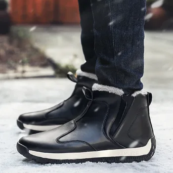 

Winter Boots Men Boots winter Leather Men Ankle Boots fashion Footwear Comfortable Male Shoes Thick Heel Winter Shoes