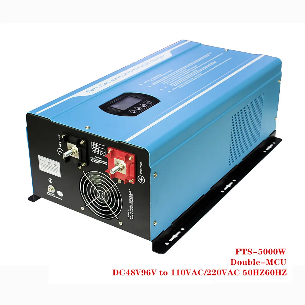 Солнечный решетки инвертор 5000W DC48V 96V к AC 110V 220V двойной MCU LCD солнечной энергии