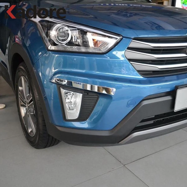 Для hyundai Cantus Creta ix25- хром планки передние противотуманные фары светильник тумана светильник накладка автомобиль защиты аксессуары