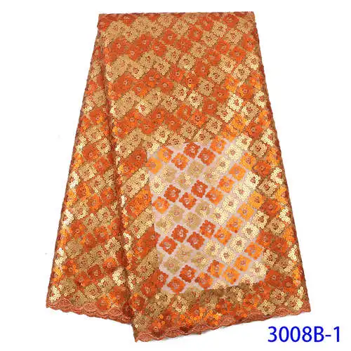 Жженая оранжевая органза кружевная ткань, последние африканские новые женские платья кружевная ткань, Свадебное кружево нигерийское органза блестящее кружево MR3008B - Цвет: as picture-1