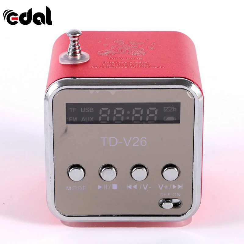 Модный портативный микро-usb; мини стерео динамик с басами музыки MP3/4 FM радио 6 цветов