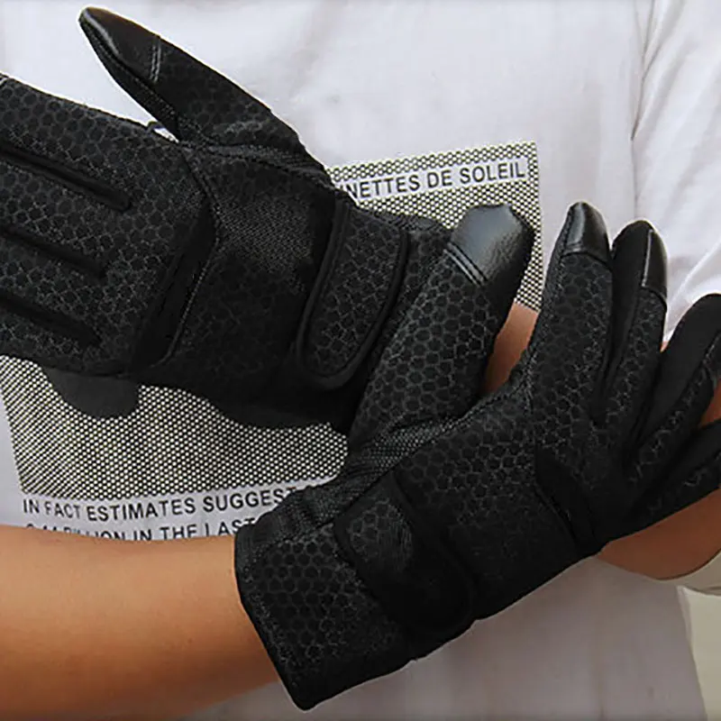 Черный Men Women Winter Gloves Warm Windproof Gloves for Cycling Ski Outdoor Sports CY01 - Цвет: Черный