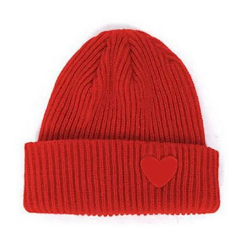 Have eyes) зимние женские теплые шапки с сердечками, с мультяшными этикетками, вязаные шапки, шапки, мужские шапки, вязаные крючком шапки - Цвет: red