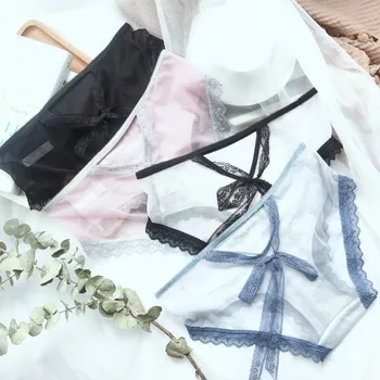 

Women's Panties Lace Sexy Underpants Female Casual Big Bow Underwear Ladies Transparent Lingerie Briefs Women Intimates