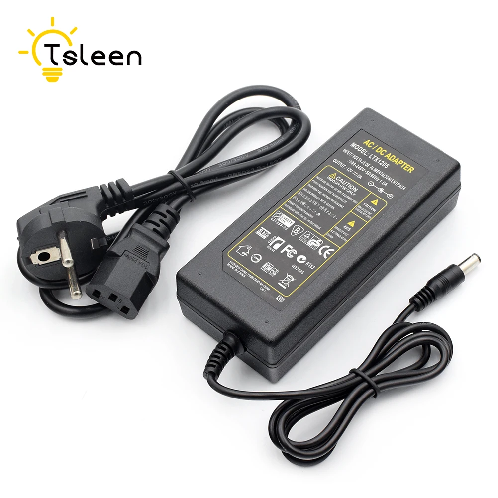 DC 12V 2A 5A зарядное устройство для освещения камеры наблюдения 100-240V зарядное устройство адаптер для светодиодной ленты RGB огни - Цвет: 5A EU Adapter