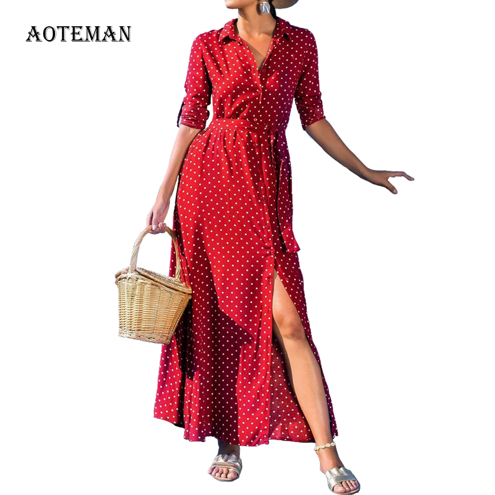 Белое вечерние нное вечернее платье в горошек 2020 повседневные элегантные