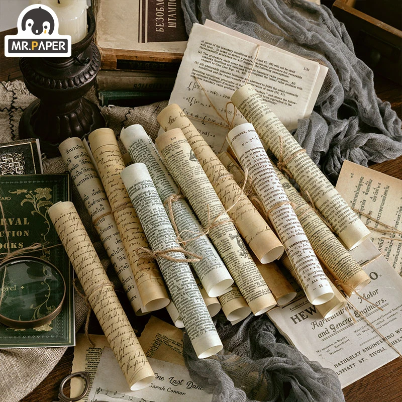 Mr.paper 10 Designs Antique Medieval Record Letter Scrapbooking/Card Making/Journaling Project DIY Retro Hangtag with Hole Cards