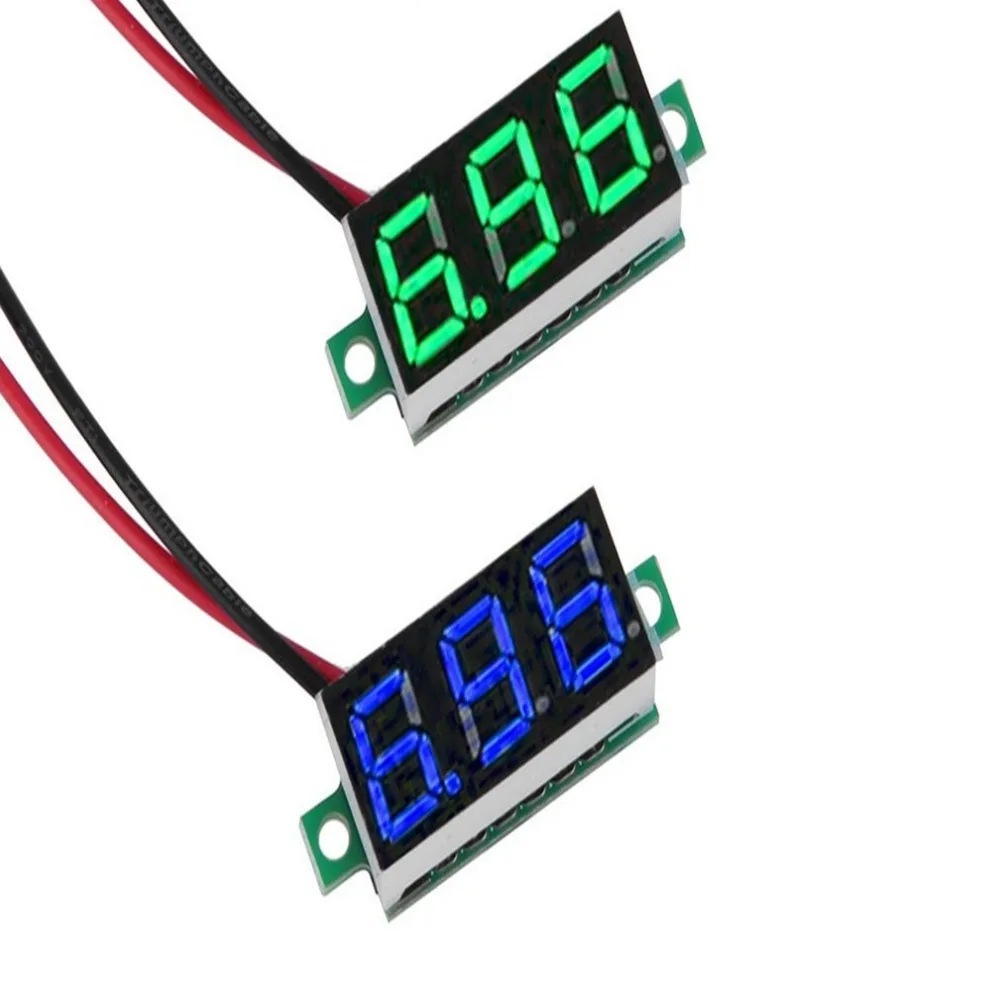 008a DC 3-30V 0,3" 2 провода мини светодиодная цифровая панель Измеритель Напряжения 3-цифровая Регулировка вольтметр автомобильный мотор по всему миру продвижение Горячая