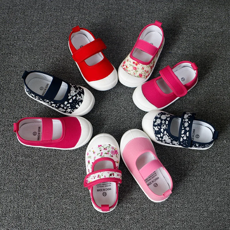 Shoes Kids Casual Sneakers Girls Childrens Spring New Autumn Floral Canvas for Flowers