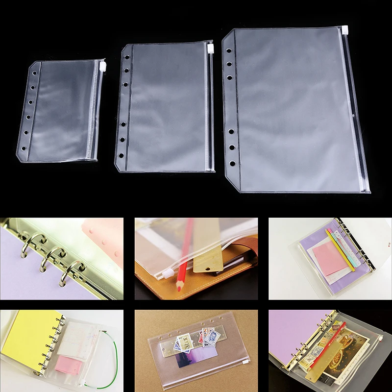 3/4 Uds. De papel con cremallera sin olor A5 A6 A7 Documento de la carpeta de archivos bolsa rectangular archivador producto Carpeta de bolsillo suministros escolares de oficina