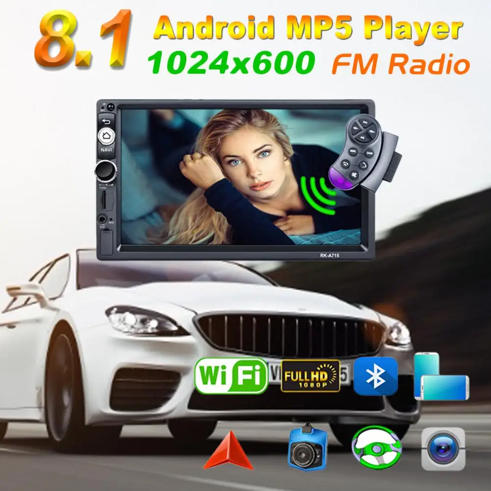 

7'Android 8.1 Car Mp5 Gps Player + Phonelink+ +Bluetooth +FM Function+wifi Media Player With Camera