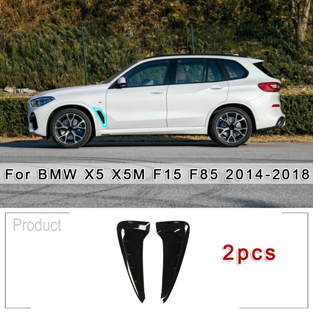 2 шт. ABS боковое крыло вентиляционные отверстия отделка черный для BMW X5 X5M F15 F85 2014-2018