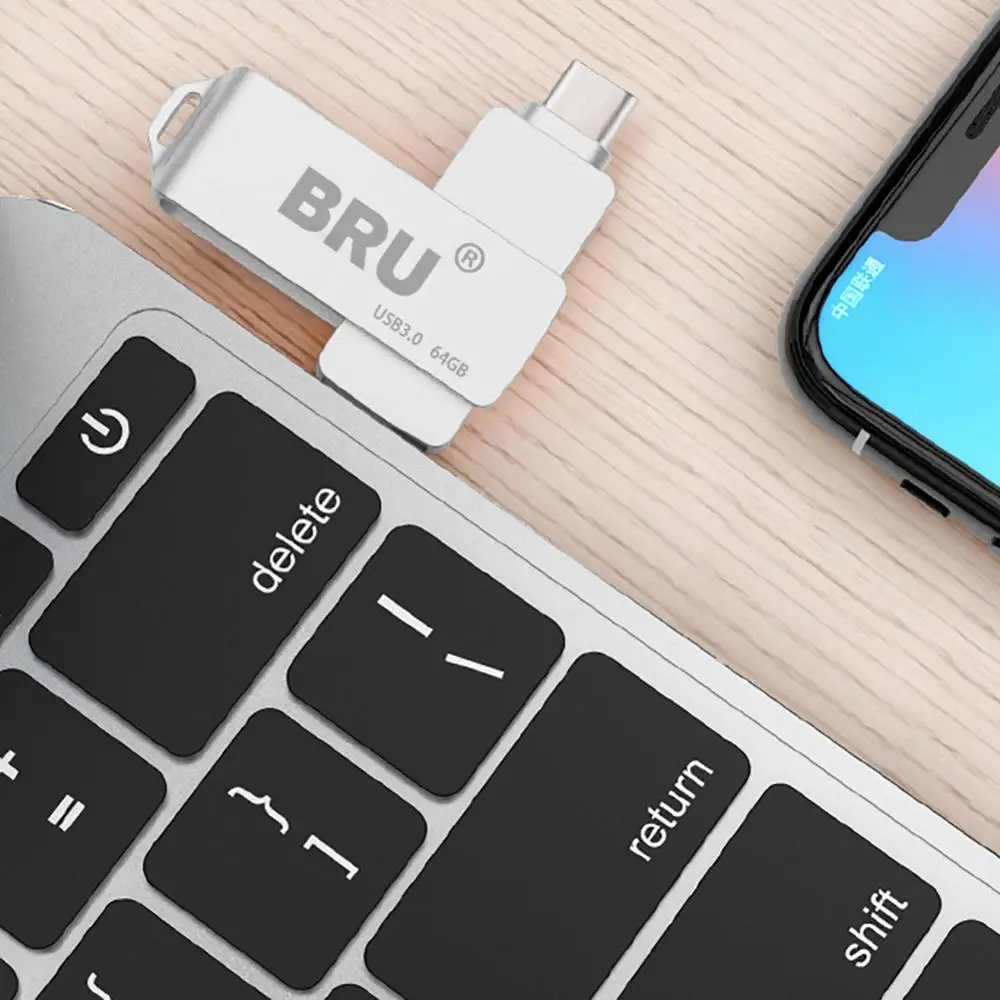 BRU 3 In 1 Otg Usb Flash Drive 3 0 For Android Type c High Speed 5