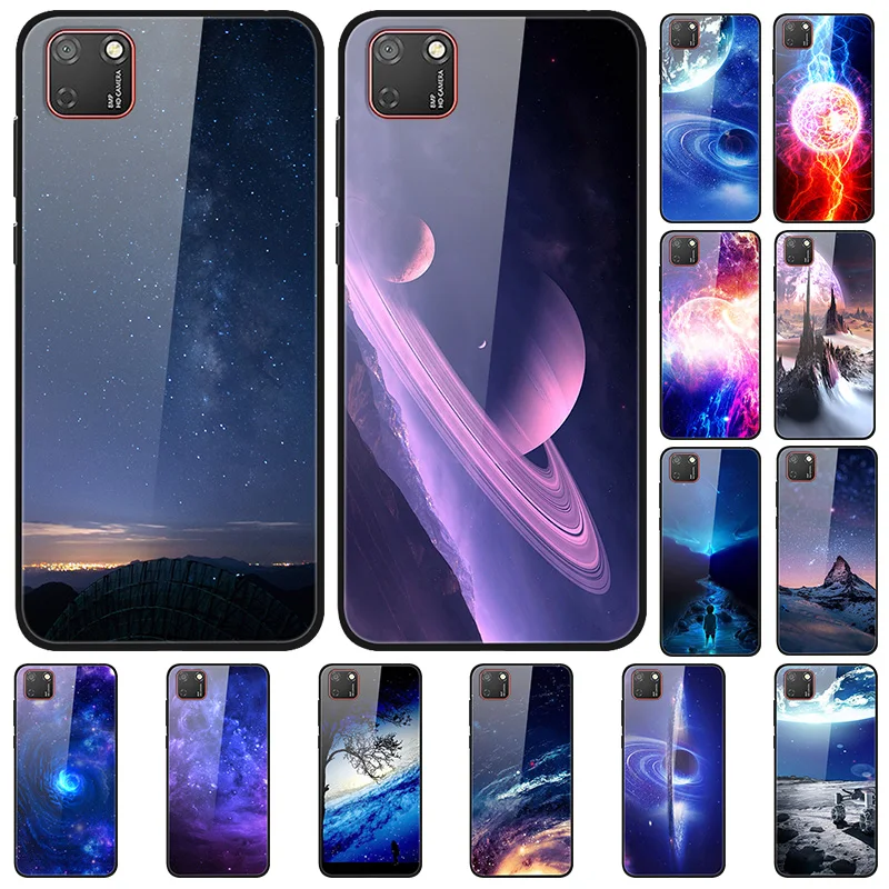 Чехол из закаленного стекла для Huawei Honor 9 S стеклянный чехол Y6p Y8p Y5p силиконовый
