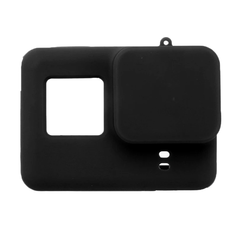 1 комплект для GoPro Hero 5 6 7 Чехол для экшн-камеры защитный силиконовый чехол+ крышка для объектива для GoPro аксессуары 5 цветов - Цвет: Черный
