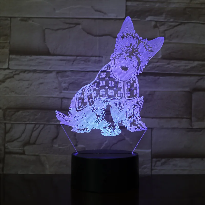 

The Animal Pet Dogs 3D Lamp Personalized Present for Kids Battery Powered for Bedside Decorative Led Night Light Lamp Dropship