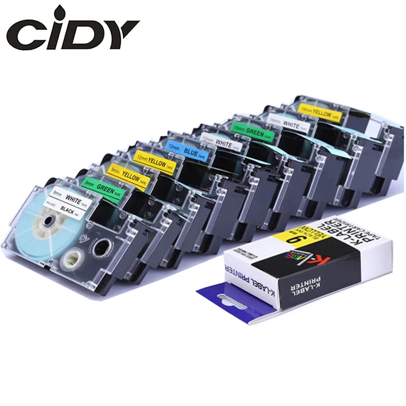 

CIDY Multicolor Casio XR-12WE XR-9WE XR-18WE XR-12RD XR-12YW XR-9YW/18YW Compatible for KL-60 KL-60SR KL120 EZ Label Maker
