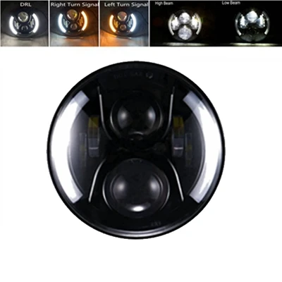 Only 1 Black Light Marlaa " /7 дюймов круглые фары светодиодный фары с DRL указатели поворота с кронштейном кольцо для мотоцикла - Цвет: Only 1 Black Light