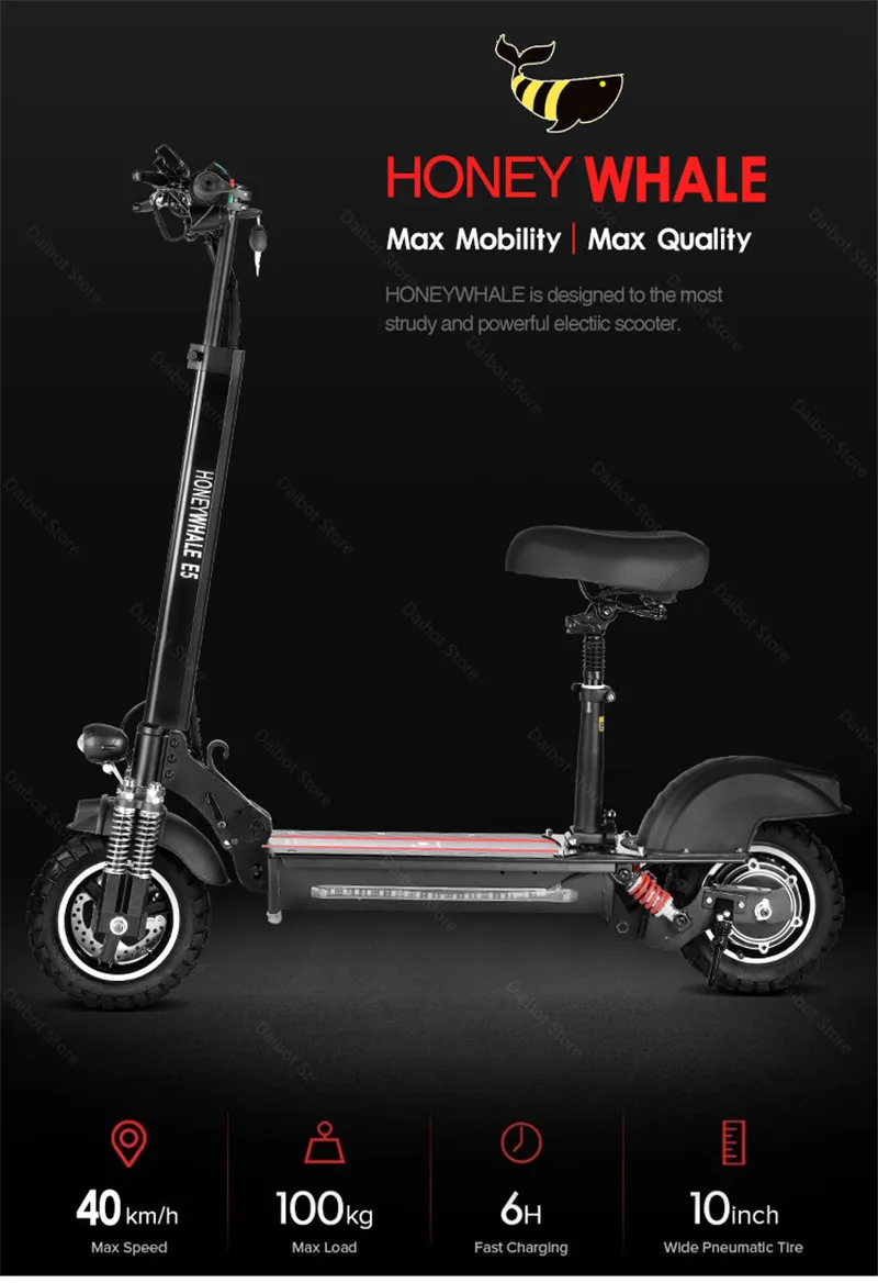 Foldable E Scooter 2 Wheels Electric Scooters With Front BagPhone Holder 10'' 500W 10Ah EU Stock Electric Scooter Adults (18)
