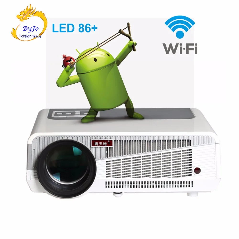 

Poner Saund LED86+ wifi 5500 lumens protector 1080p HDMI Video Multi screen led projector Android 6.0 HD LED 3D Smart Projector