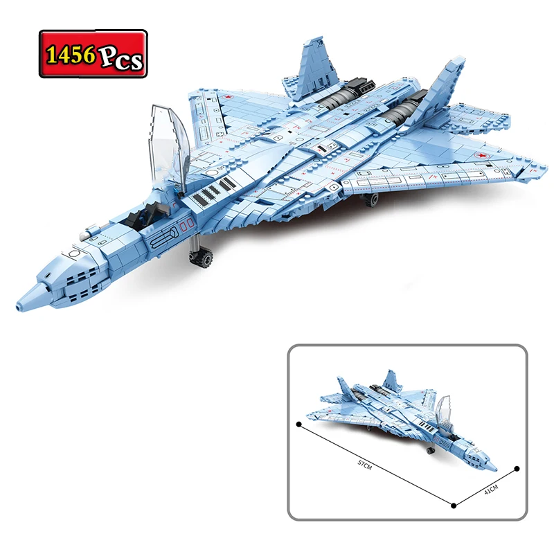 

Military series WWII Russian SU-57 Stealth Fighter Pilot Figures MOC Model Building Blocks Bricks Toys Christmas Gifts