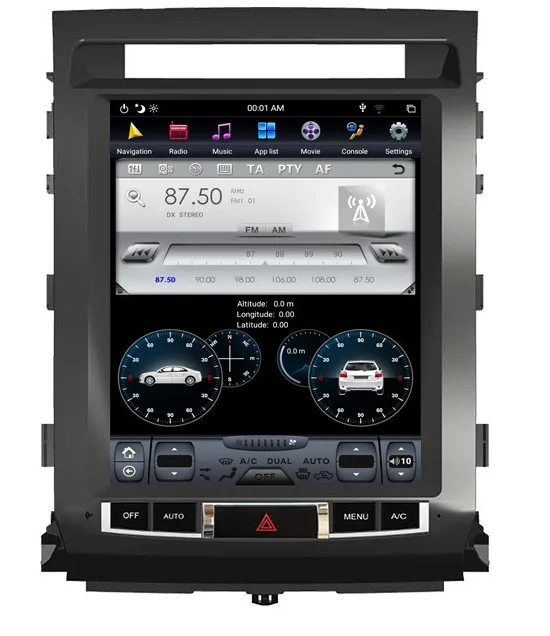 

12.1" tesla style vertical screen six core android 9.0 Car GPS radio Navigation for Toyota Land cruiser Roraima 2008-2015