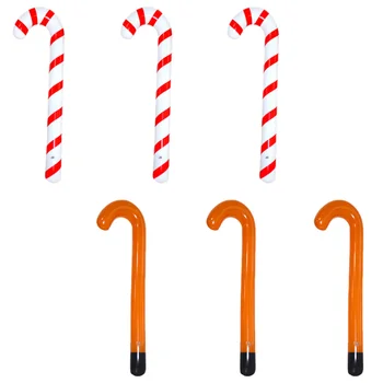 

6Pcs Creative PVC Cane Christmas Striped Inflatable Walking Sticks Toys