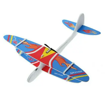 

DIY Biplane Glider Foam Powered Aircraft Flight Rechargeable Electric Model Toy Flying Plane random color