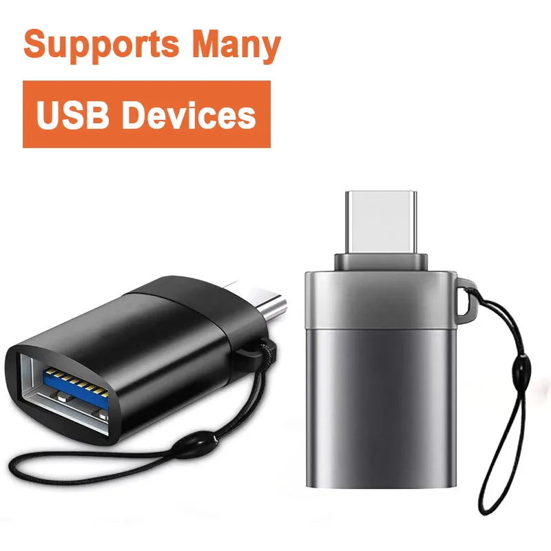 OTG Type C Adapter USB 3.0 Charge Data Converter for Xiaomi Redmi Samsung Type-c Phone USB C To USB 3.0 OTG Adapter with Lanyard