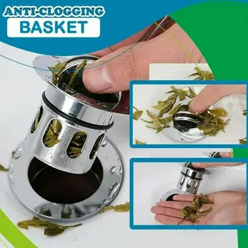 

Bathroom ceramic basin, stainless steel drain set, basket, pipe filter garbage mesh deodorant telescopic drain L5H2