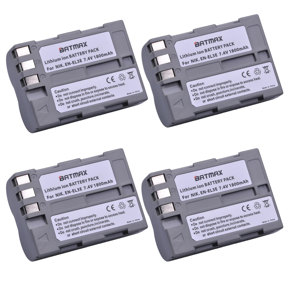 4 battery Batmax EN-EL3E RU EL3e ENEL3e Батарея akku для Nikon D300S D300 D100 D200 D700 D70S D80 D90 D50 L15 - Цвет: 4 battery
