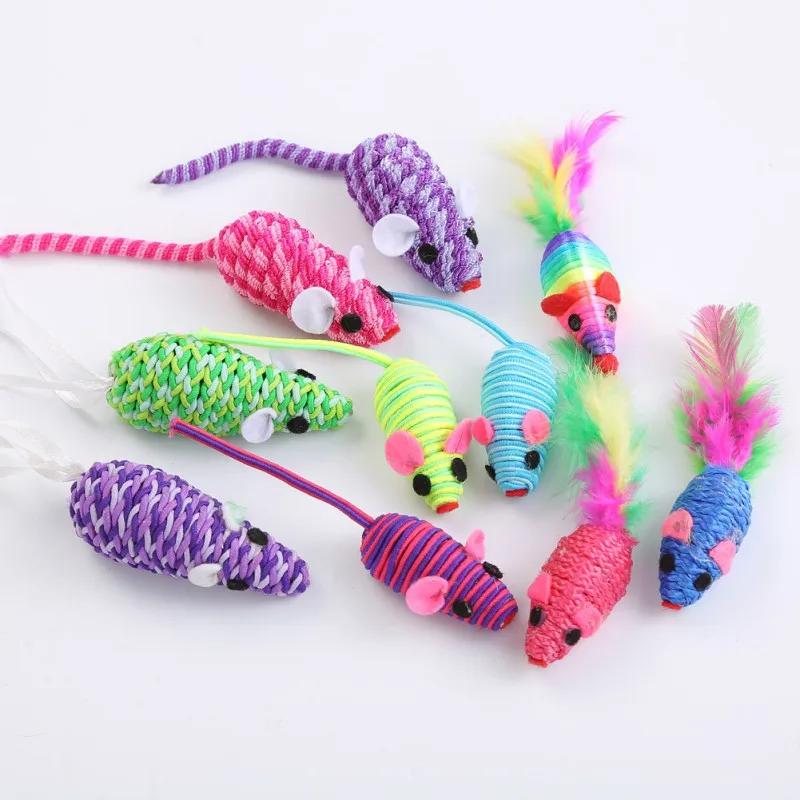 Pet играя Забавные игрушки набор разбирают мыши и головной повязкой с пером Игрушка костюм интерактивный Дразнилка для кошки игрушка