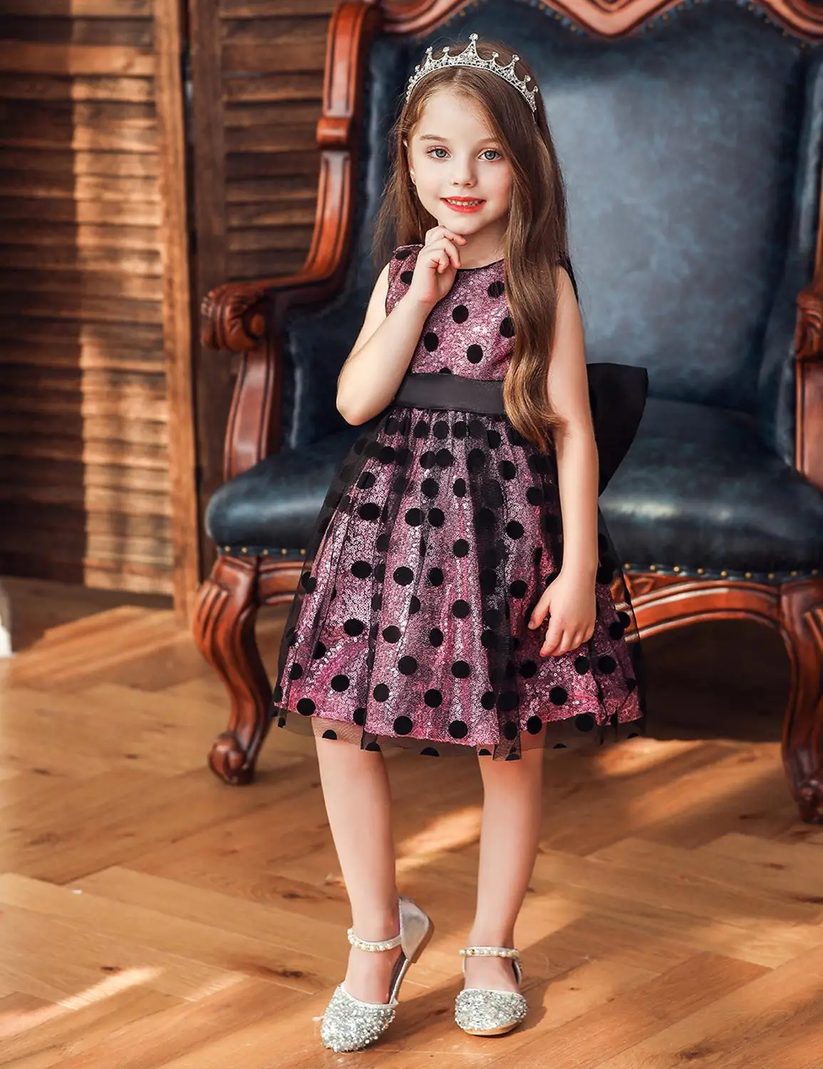 

fashion Girls dress Birthday party tutu Dress 9M-5 year Dot pattern Girl summer Dresses 2019 Big bow Princess dress